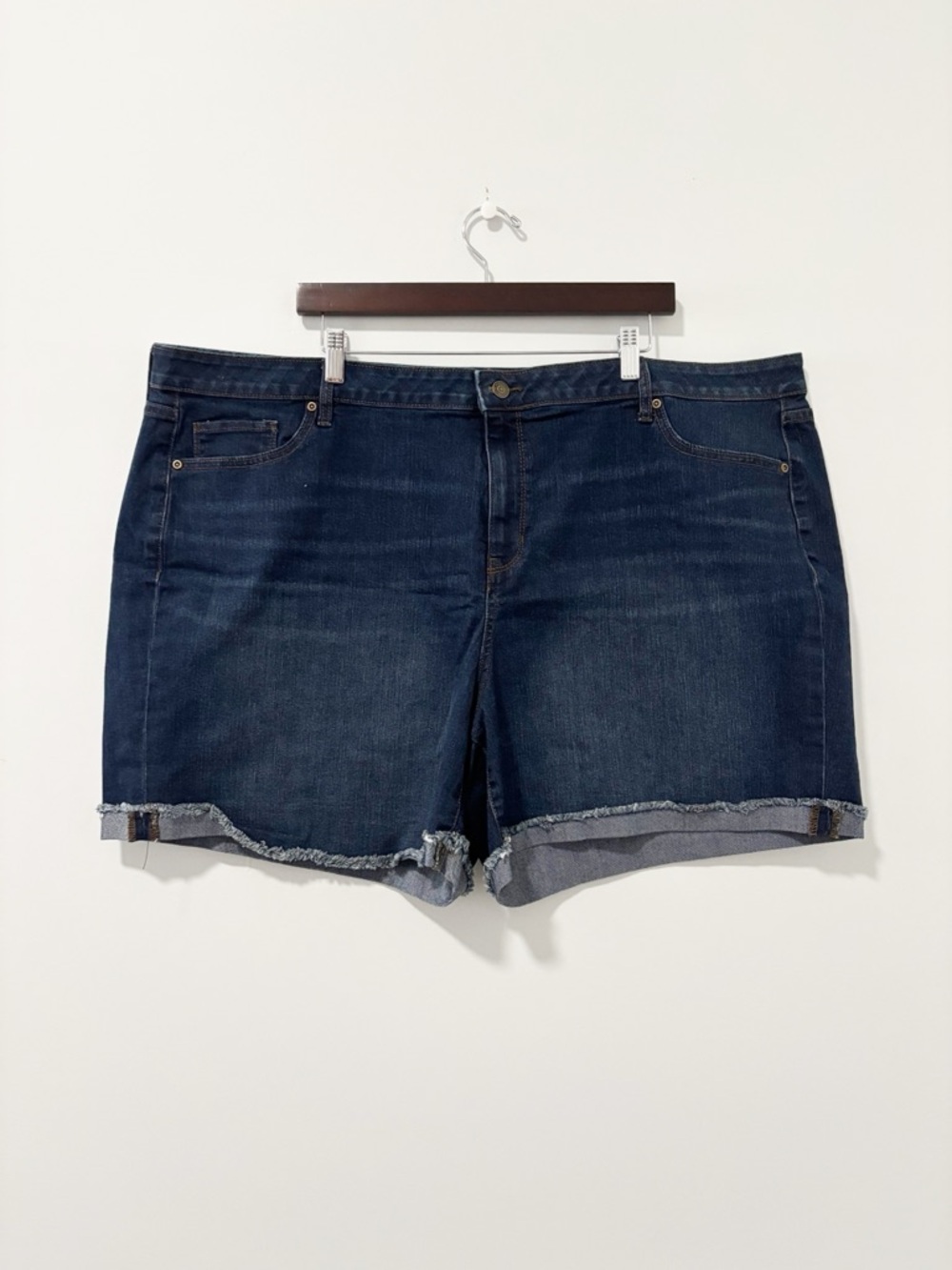 Sonoma Cuff Hem Denim Shorts Womens Size 24W Dark Wash High-Rise Curvy Classic